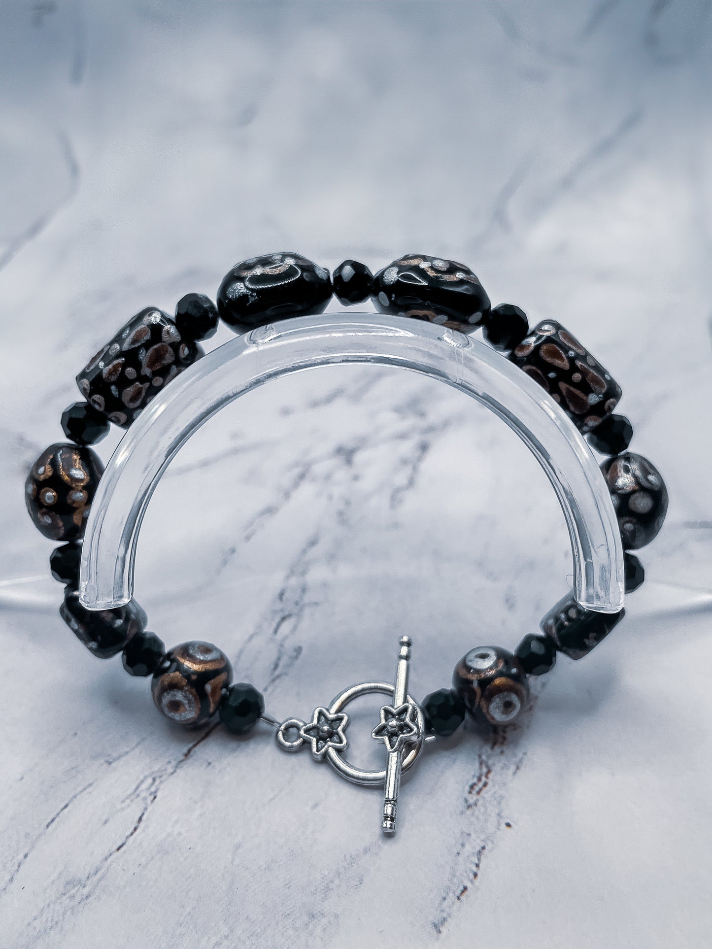 Floral Lampworked Beaded Bracelets