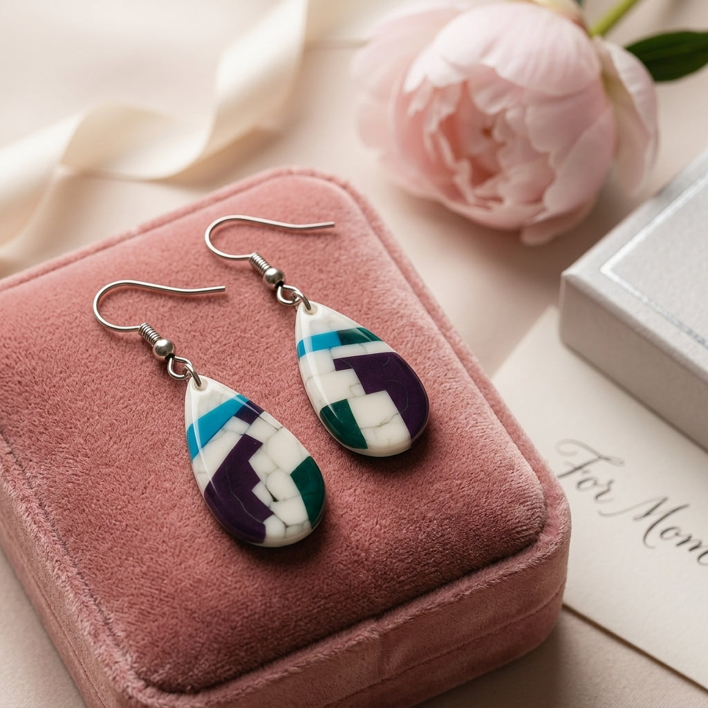 Marble Designed Focal Earrings