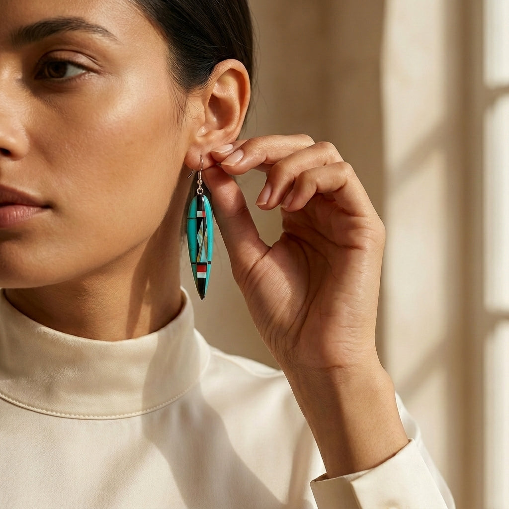 Mother of Pearl Feather Earrings