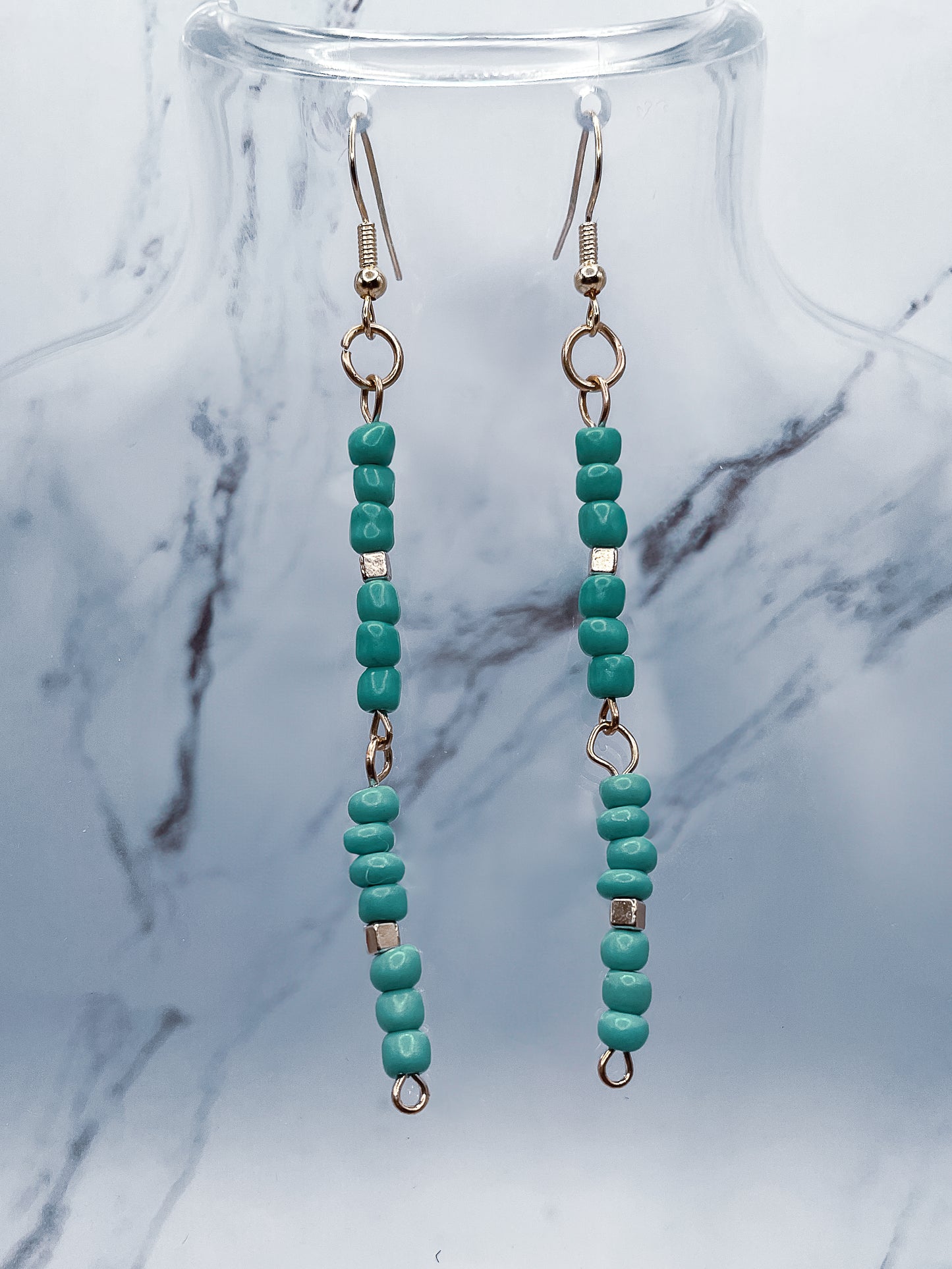 Southwest inspired glass dangle earrings