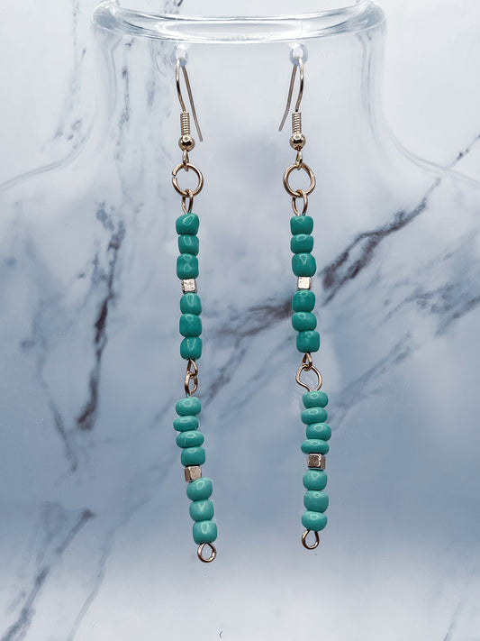 Southwest inspired glass dangle earrings