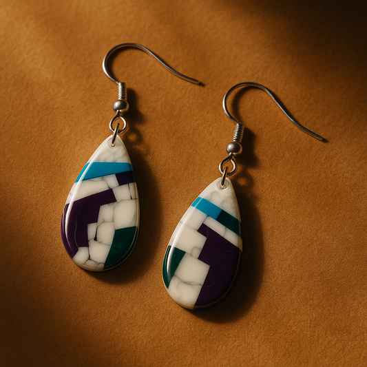 Marble Designed Focal Earrings