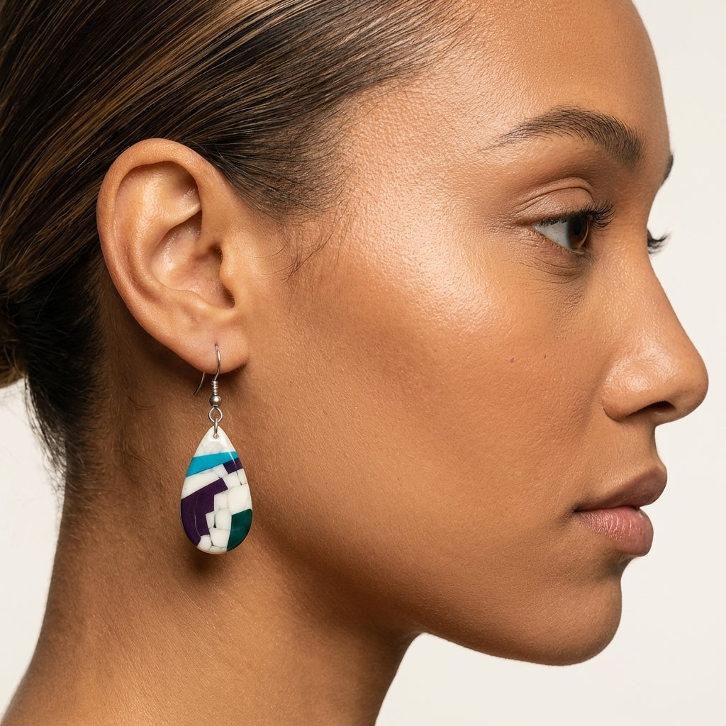 Marble Designed Focal Earrings