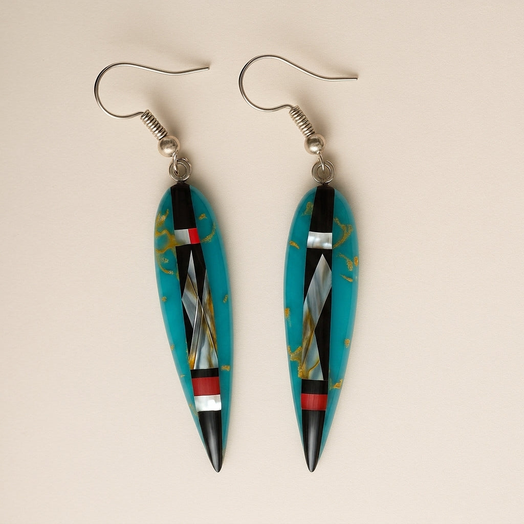 Mother of Pearl Feather Earrings