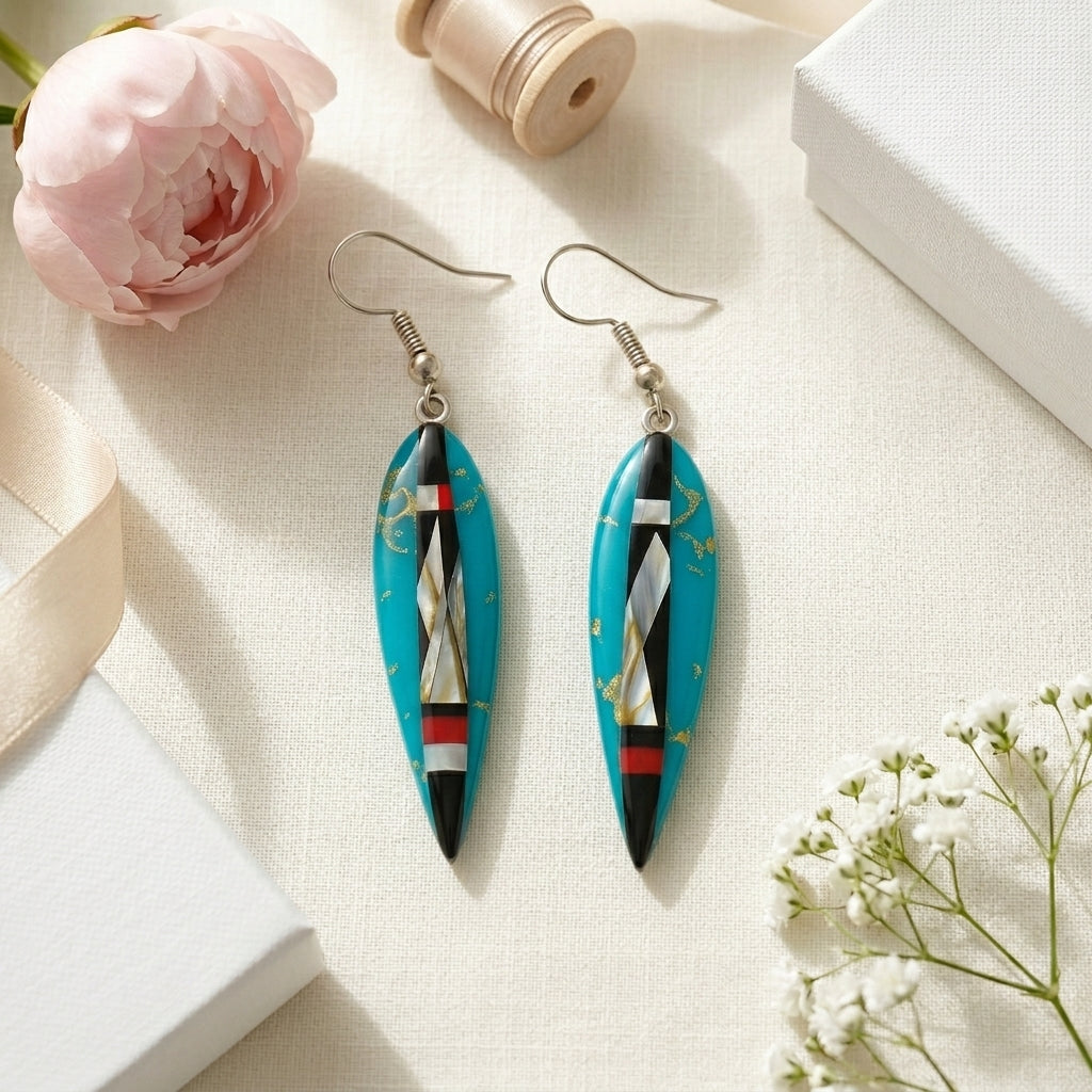 Mother of Pearl Feather Earrings