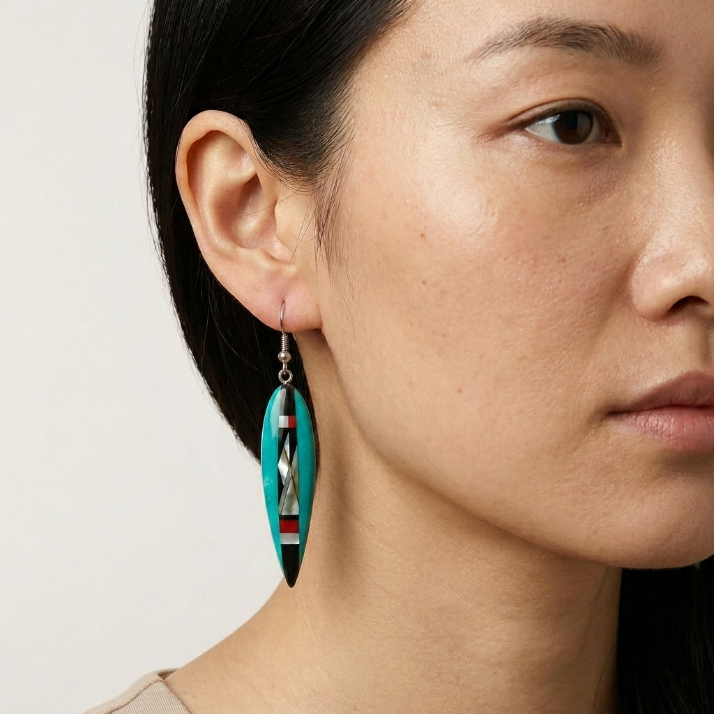 Mother of Pearl Feather Earrings