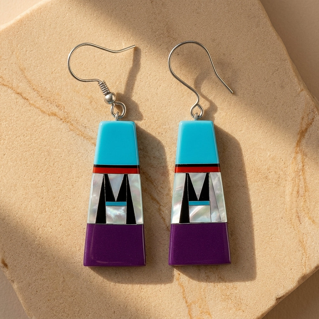 Mother of Pearl Trapezoid Southwestern Earrings