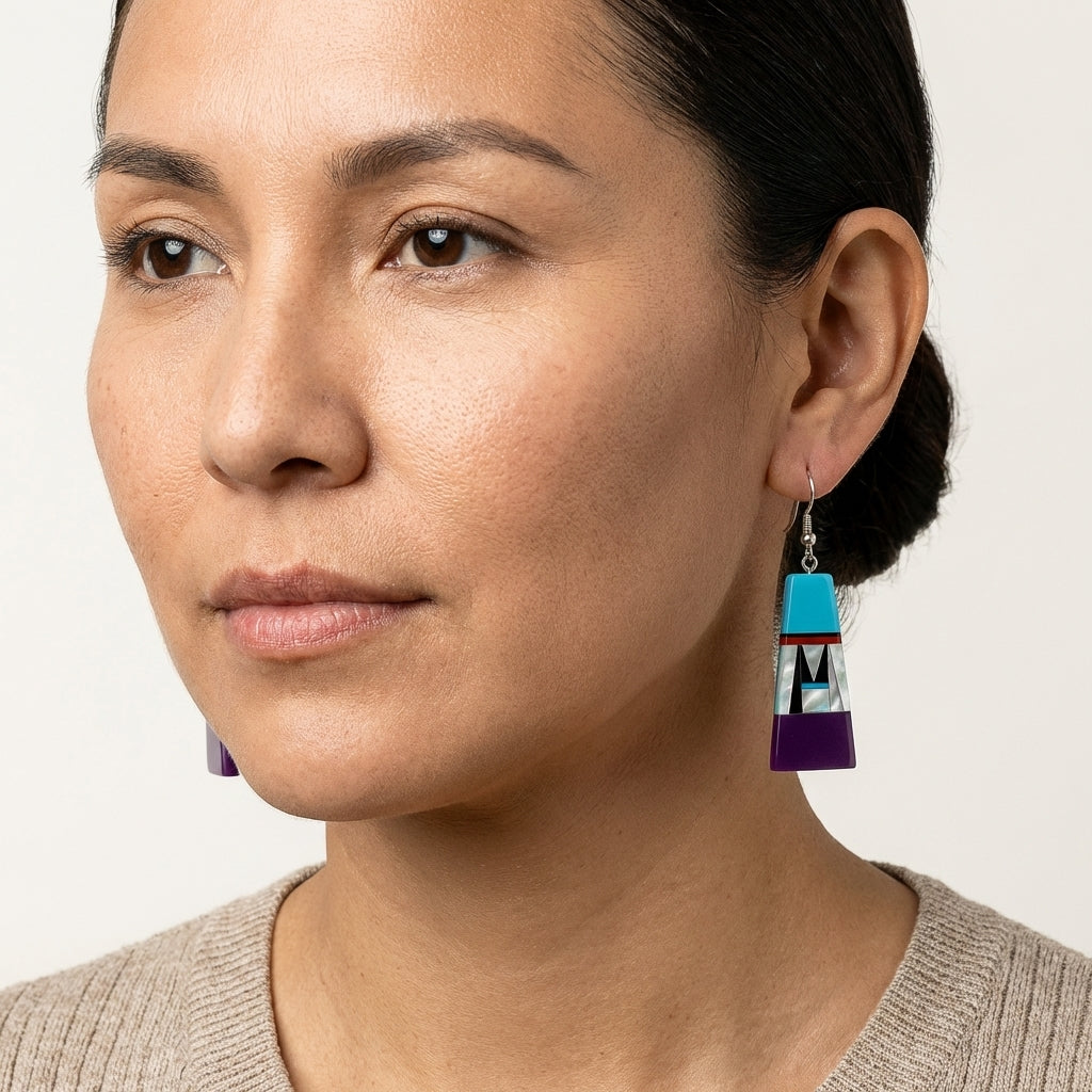 Mother of Pearl Trapezoid Southwestern Earrings