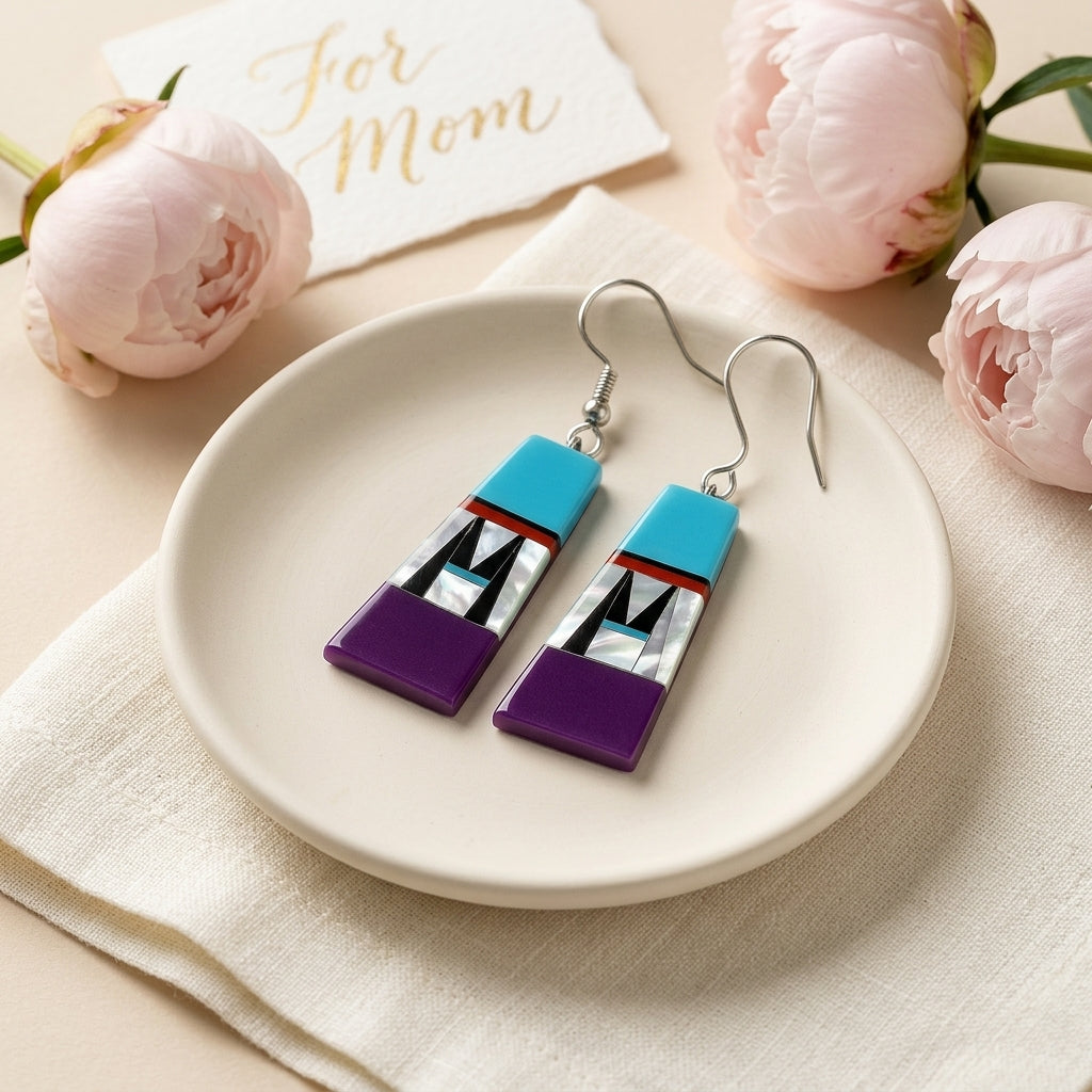Mother of Pearl Trapezoid Southwestern Earrings