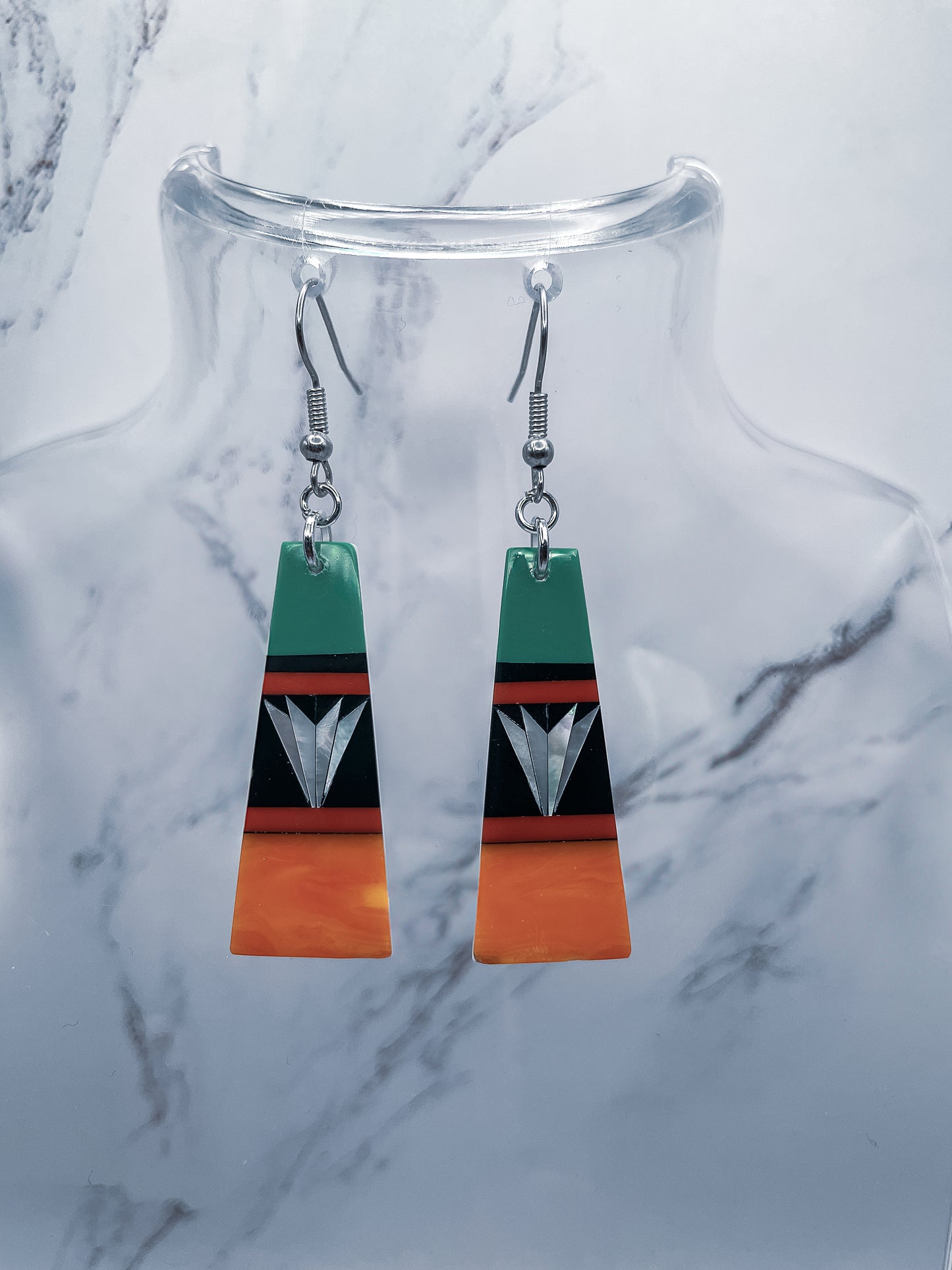 Native American Inspired Inlaid Earrings