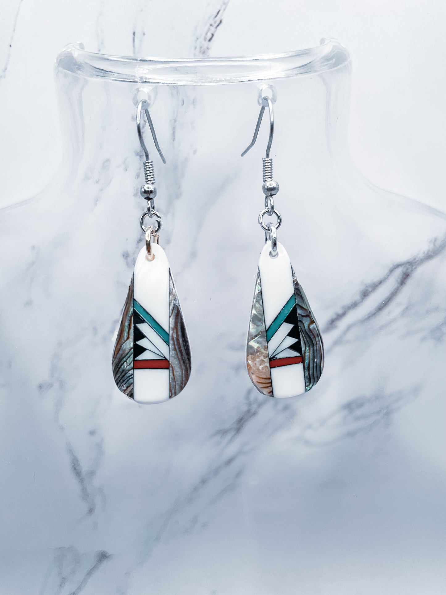 Native American Inspired Inlaid Earrings