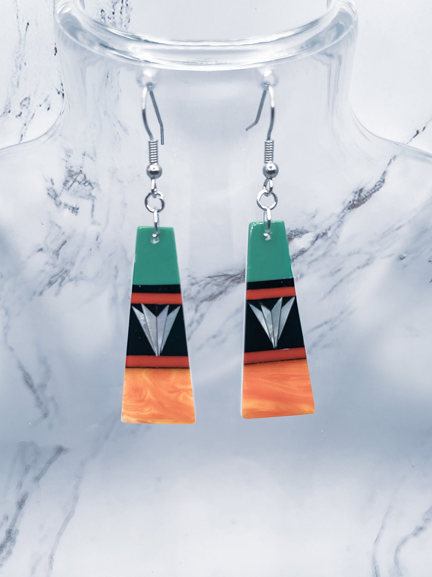 Native American Inspired Inlaid Earrings