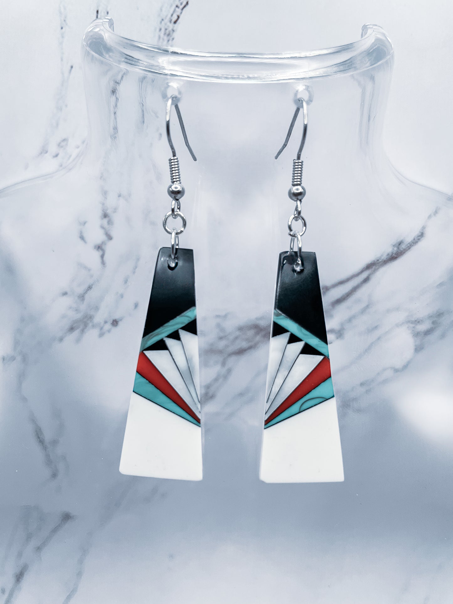 Native American Inspired Inlaid Earrings