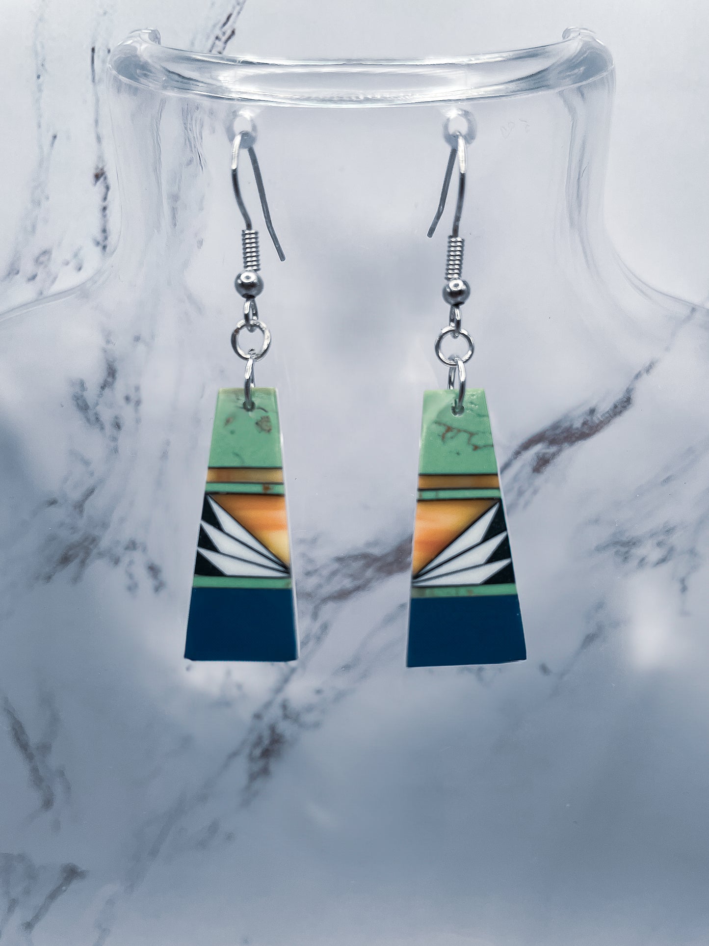 Native American Inspired Inlaid Earrings