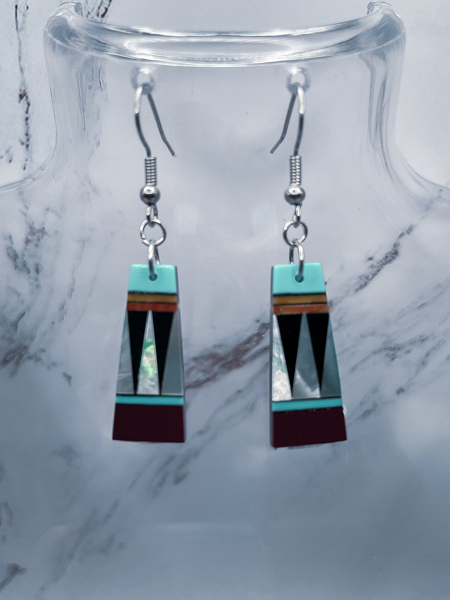 Native American Inspired Inlaid Earrings