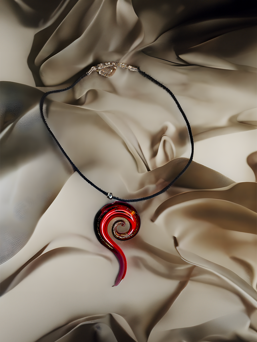 Spirals of Red Necklace