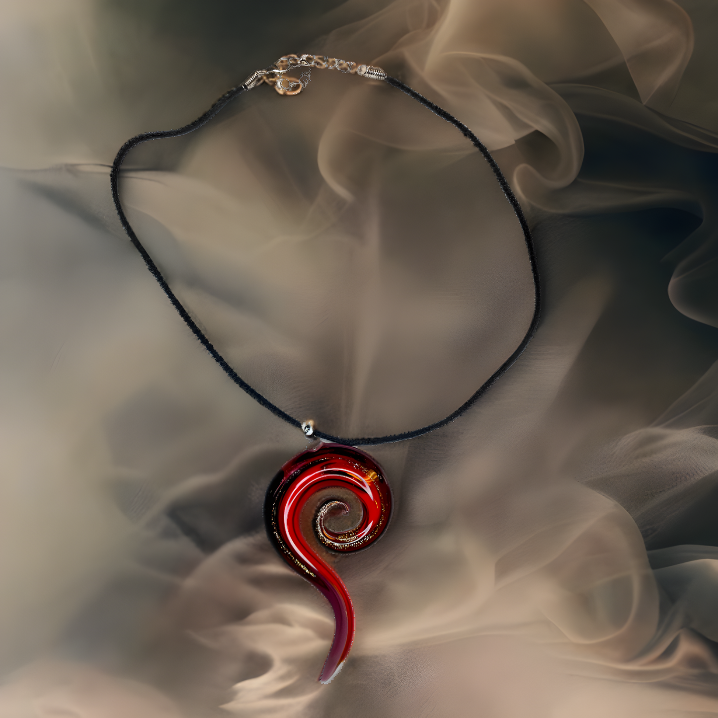 Spirals of Red Necklace